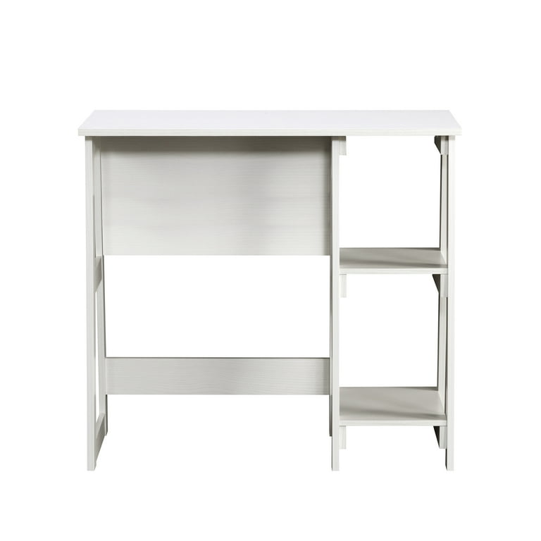 Mainstays Quick Assembly Desk with 2 Open Shelves, White photo 7