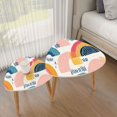 thumbnail image 3 of Set of 2 Triangle End Table Curve circles Arcs Repetitive Shapes Rainbow Motif Set of 2 Side Tables End Tables, Nesting Tables for Living Room, 3 of 5