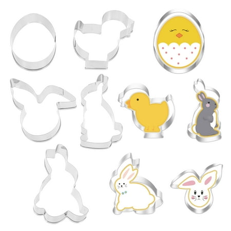 

FRCOLOR 10Pcs Easter Cookie Cutter Egg Bunny Chick Easter Cookie Cutter Molds Easter Party Favors
