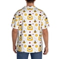 thumbnail image 5 of Sigee Bees and Flowers Print Men's Shirts Casual Button Down Short Sleeve Summer Beach Shirt Hawaiian Vacation Shirts Tee Shirt-Small, 5 of 7