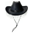 thumbnail image 4 of Fgnfyis Sparkling Sequin Tassel Cowboy Bowler Hat for Western Party Performance and Stage Shows Black One Size, 4 of 4