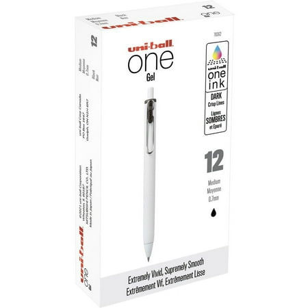 uni-ball UB One Gel Pens - 0.7 mm Pen Point Size - Black Gel-based Ink - 1 Dozen