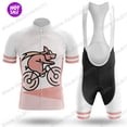 thumbnail image 1 of Summer Men's Cycling jersey Wear Strap Suit Set Ropa with Gel Pad MTB Bicycle CUTE PIG, 1 of 5