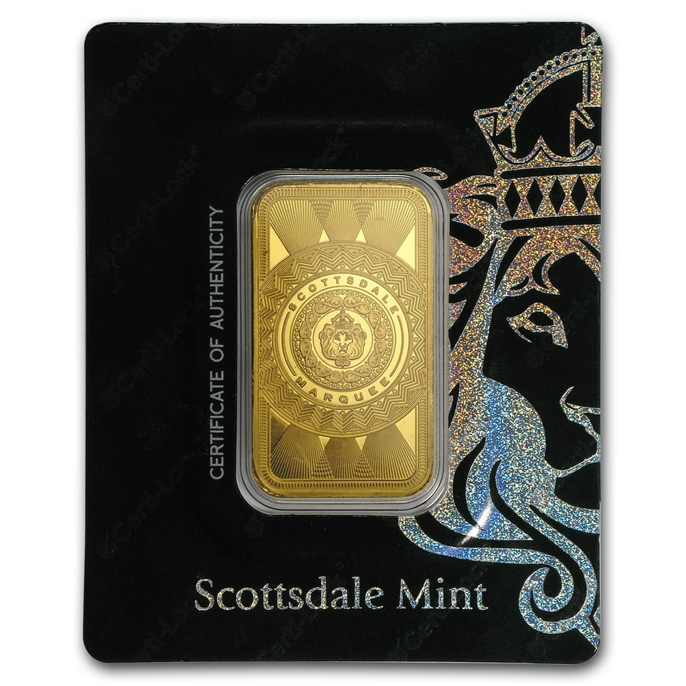 Scottsdale Mint 1 oz Gold Bar Scottsdale Mint CertiLock® (Black