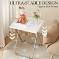thumbnail image 4 of TV Tray Table,Folding Table with Cup Holder Portable,Foldable Snack Tray for Eating,Small Folding Tables Set of 4,Dinner Tables for Couch, Living Room,Small Space (White Marble,4Pcs), 4 of 16