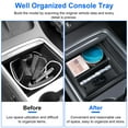 thumbnail image 3 of Armrest Drawer Storage Box with 2Pcs Silicone Pads Teqhome Center Console Organizer Tray Fit for 2021-2022-2023 Tesla Model 3/Y, 3 of 9