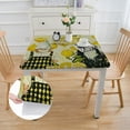 thumbnail image 2 of nygtbtfer Tablecloth Fitted Table Cover,Summer Farm Lemon Waterproof Table Cloth with Elastic Edge,Pastoral Harvest Yellow Lattice Washable Tablecloths for Kitchen Indoor Outdoor Party 36*36, 2 of 8
