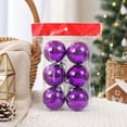 thumbnail image 4 of QISIWOLE Christmas Ball Ornaments Set of 6, Purple Shatterproof Lightweight Tree Balls, 2.36 x 2.36 in Plastic Ornament Set, for Christmas Tree Wreath Garland and Holiday Party Decor, 4 of 6