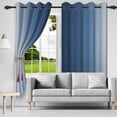 thumbnail image 4 of Nanqianyi Blue Curtain for Bedroom/Living Room Blackout,Grommet Curtains Light Blocking Room Darkening Window Drapes 2 Panels,52"W x 63"L, 4 of 8