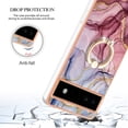 thumbnail image 4 of Compatible with Google Pixel 6A Case, Fantastic Marble Patterned Phone Case Anti-Scratch Slim Hybrid Hard Plastic Bumper+Soft Silicone TPU with Ring Kickstand Bumper Shockproof Cover,Rose, 4 of 6