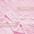 thumbnail image 5 of Exclusivo Mezcla Waffle Textured Extra Large Fleece Blanket, Super Soft and Warm Throw Blanket for Couch, Sofa and Bed (Light Pink, 50"x70")-Cozy, Fuzzy and Lightweight, 5 of 7