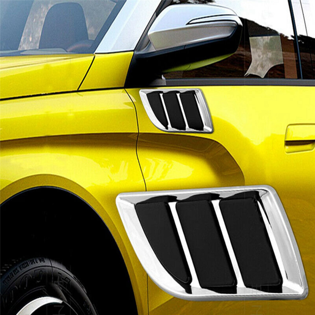 4x Car Side Air Flow Vent Hole Cover Intake Grille Duct Decoration Sticker