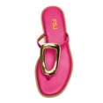 thumbnail image 3 of FSJ Women Comfort Open Toe Flat Sandals Slip on Flip-flops Without Heel Metal Buckle Lightweight Chic Outdoor Slippers Fuchsia Size 11, 3 of 5