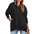 thumbnail image 1 of UKAP Sudadera Suelta Informal para Mujer Jersey con Botones Lisos Tops de Manga Larga de Color Sólido, 1 of 2