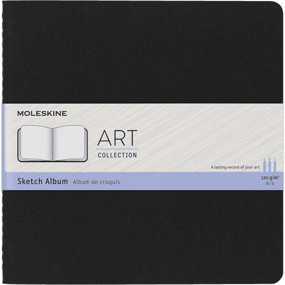 Moleskine Art Sketch Album, Soft Cover, Square (7.5" x 7.5"), Black