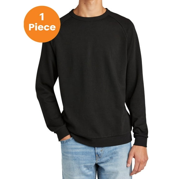District DT1304 Perfect Tri Fleece Crewneck Sweatshirt, Black, XS, Mens Hoodies and Sweatshirts