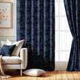 thumbnail image 2 of Vargottam Paisley Floral Design Blackout Curtains - Set of 2 Panels, 42 x 96 Inches Each - Light Blocking & Thermal Insulated Drapes with Grommet Top for Bedroom & Living Room - Blue, 2 of 9