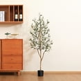 thumbnail image 1 of DR.Planzen Artificial Tree, 5 ft Faux Olive tree for Home Office Decor Indoor, Silk Fake Tree with Realistic Leaves and Natural Trunk, 1 of 8