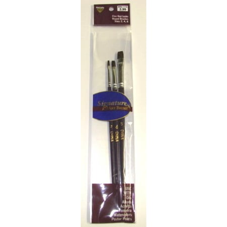 - 2,4,6 Fine Red Sable Flat Brushes (3)
