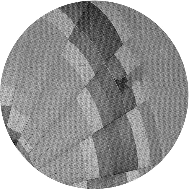Ahgly Company Tapis Rond Lavable en Machine Intérieur Transitionnel Gris Cendré, 3 Pieds Rond