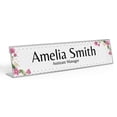 thumbnail image 1 of Printtoo Personalized Desk Name Plate Pretty Hand Painted Flower Custom Acrylic Office Desk Name Plate Accessory 2x8 Inches, 1 of 5