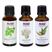 Now Foods Essential Oils - Jasmine, Eucalyptus, Peppermint, 3-Pack