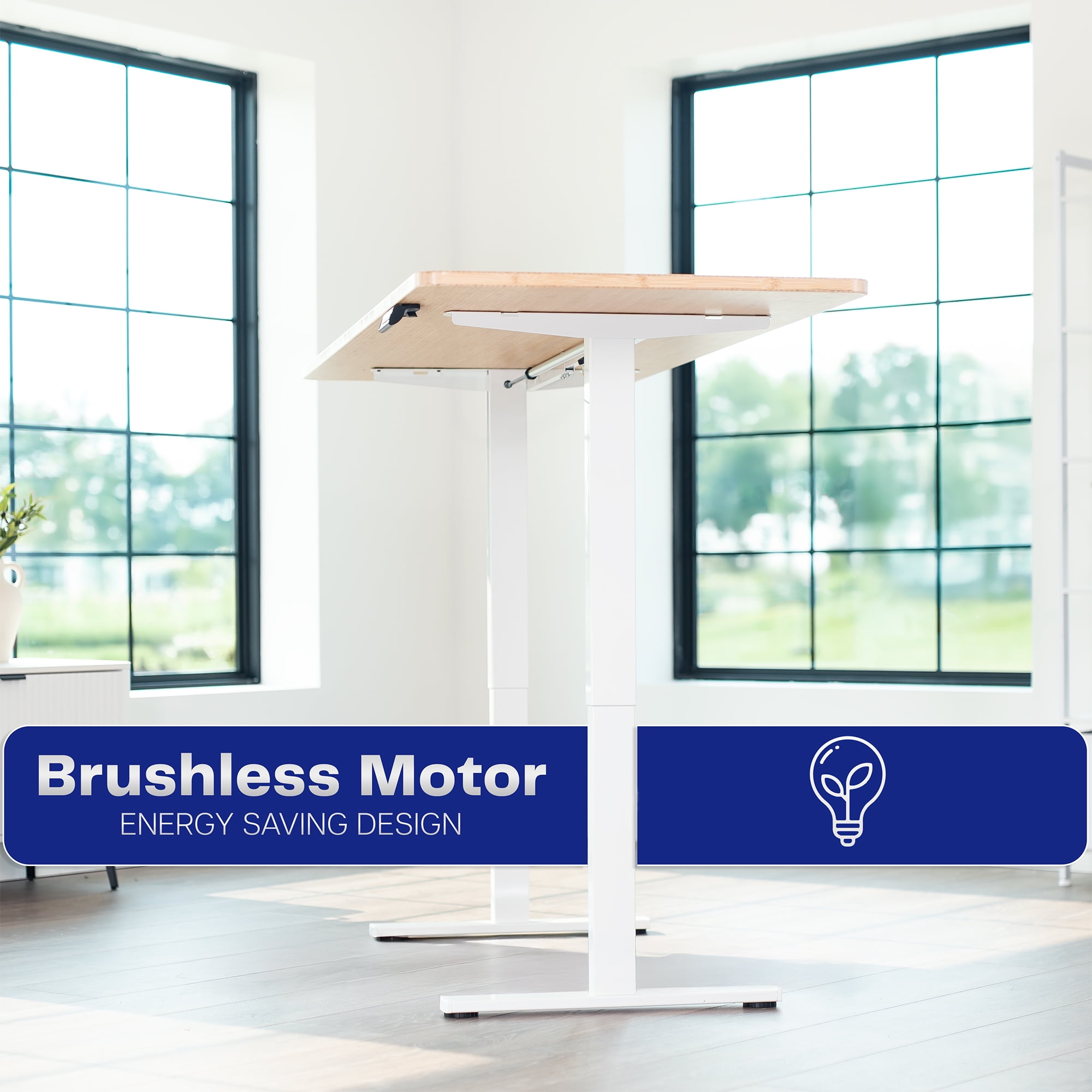 VIVO White Electric Stand Up Desk Frame, Single Motor Standing Adjustable Base