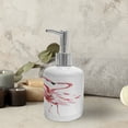 thumbnail image 3 of Ambesonne Flamingo Soap Dispenser & Toothbrush Holder Set, Lovers Kissing, 2 Pcs, Dark Coral White, 3 of 6
