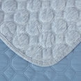 thumbnail image 4 of Chezmoi Collection Embossed Velvet Quilt Set Queen Size, Blue - Plush Lightweight Soft Octagon Stitched Velvet Bedding Set with 2 Pillow Shams for All Seasons with Washed Microfiber Reverse, 4 of 9