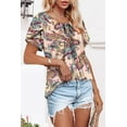 thumbnail image 3 of KISSMODA Short Sleeve Shirts for Women Dressy Casual Summer Blouses Pleated Front Loose Fit Tunic Tops, 3 of 6