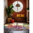 thumbnail image 5 of Unique Loom Jardin Collection Area Rug - Ivy (5' Round Multi/Cream), 5 of 7