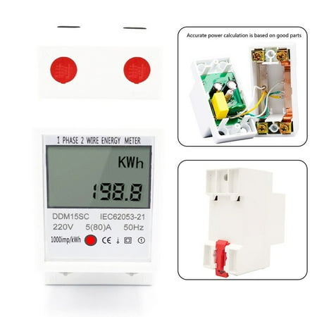 

GLFILL 5-80A Ddm15Sc Lcd Digital Display Single Phase Din Rail Electronic Energy Meter