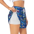 thumbnail image 3 of Lsque Submarines And Whales Printed Women's Running Shorts with Liner Pockets,Elastic Quick Dry Workout Athletic Gym Yoga Shorts,Womens High Waist Shorts-XX-Large, 3 of 9