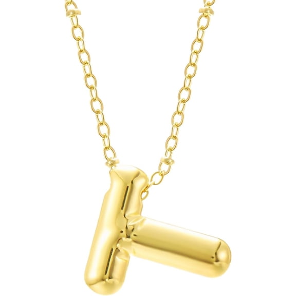Zephyriana Bubble Letter Necklace Balloon Initial Necklaces for Women Dainty Alphabet Pendant Birthday Valentine's Day Jewelry Gifts