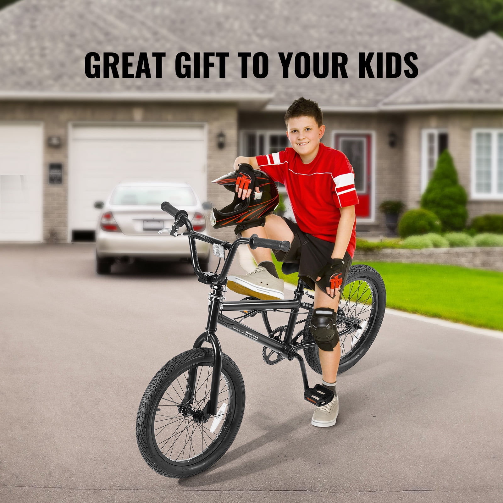 KFFKFF 18-Inch Freestyle BMX Bike with 360° Rotor, Durable Hi-Ten