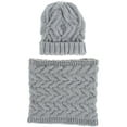 thumbnail image 3 of Women's Knitted Beanie Baggy Hat Scarf Soft Winter Warm Plain Ski Earflap Caps, 3 of 3