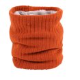thumbnail image 2 of Xfvqtps Unisex Loop Scarf for Mens and Womens Necks Warmer Solid Color Knitting Plush Lining Vertical Stripes Stacked Stretch Windproof Coldproof Cozy Warm Winter Neck Gaiters Orange, 2 of 9