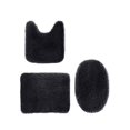 thumbnail image 3 of Hwuxmo Solid Color Bath Mats 3 Set Bathroom Rugs For 3 Pcs Toilet Mats Universal Soft Comfortable Water Absorption Non-Slip Thick Machine Washable Easier To Dry Dark Black, 3 of 8