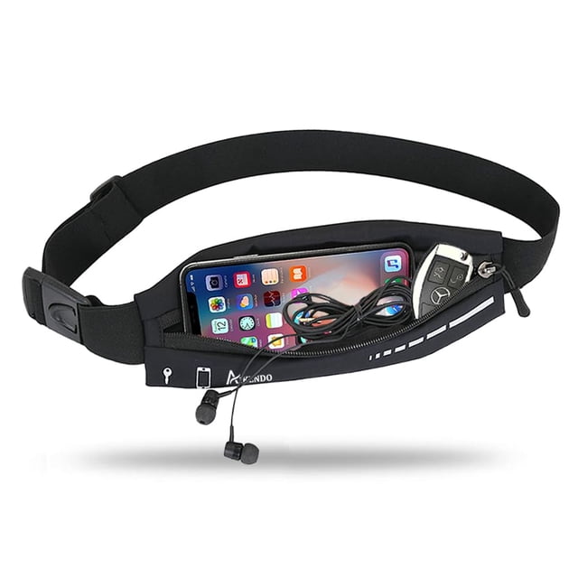 Cinturón de correr AIKENDO Slim para mujer y hombre negro impermeable