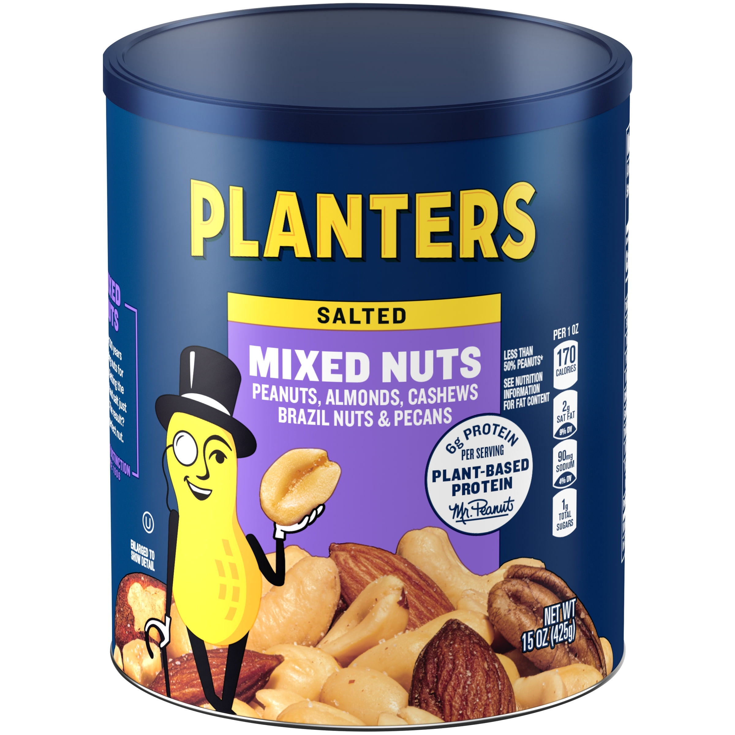 Planters Mixed Nuts Less Than 50 Peanuts with Peanuts, Almonds