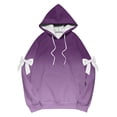 thumbnail image 5 of JGGSPWM (M-5XL) Womens Oversized Hoodies Fleece Hooded Sweatshirts Casual Comfy Tops Fall Fashion Outfits Cute Bow Clothes Purple XXL, 5 of 5