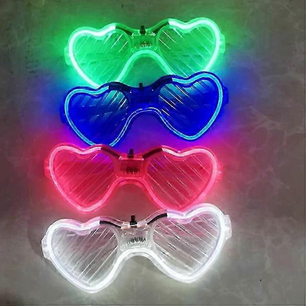 Paquete de 10 gafas LED luminosas con forma de corazón para fiestas, ideales para Navidad, cumpleaños, conciertos y Halloween.