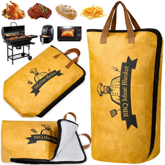 Gynky 21 In BBQ Blanket for Resting Meat-Air Fryer Dough Kitchen Smoker Accessories Party Picnic Camping Reusable Insulated Bag for Brisket Pork Shoulder Turkey Anniversary Birthday Gift for Men