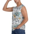 thumbnail image 3 of Kdxio The World Map with Cartoon Animals for Men's Muscle T-shirt,Sleeveless for Workout Running Athletic Gym Lounge Casual, 3 of 7