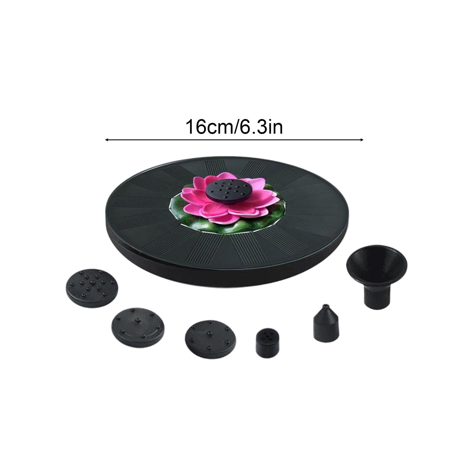 Eolstice Solar Powered Fountain Pump, 3W Solar-Powered Water Spout with 5 Nozzles, Water Shortage Protection and Filter, for Outdoor Bird Bath Garden Pool Courtyard