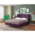 thumbnail image 1 of Cama Matrimonial Makora Zenvia Morado Tapizada en Tela Tipo Velvet (No Incluye Colchón), 1 of 8