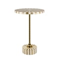 thumbnail image 5 of JONATHAN Y Calix 23.5" Contemporary Minimalist Metal/Resin Round End Table, Light Brown/White, 5 of 8