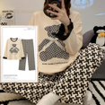 thumbnail image 4 of Conjuntos de Pijamas anudados para Mujer, ropa de dormir de dinosaurio de dibujos animados para adolescentes, ropa de casa para niñas, moda de primavera y otoño, 4 of 4