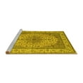 thumbnail image 2 of Ahgly Company Machine Washable Indoor Rectangle Medallion Yellow Traditional Area Rugs, 7' x 10', 2 of 4