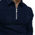 thumbnail image 5 of IROINNID Savings Long Sleeve Pullover Shirts for Men Casual Lapel Striped Pocket Zipper Shirt,Blue, 5 of 5